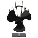 Vidaxl Stove Fan z 3 płetwami czarnymi