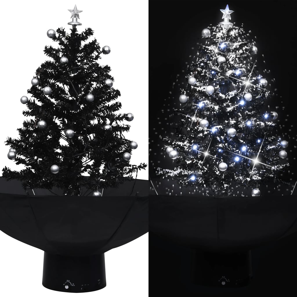 Vidaxl Christmas Tree Snowing med paraplyer 75 cm PVC sort