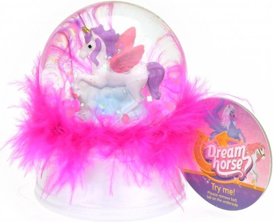Dream Horse Snow Bol Unicornio con plumas y luz