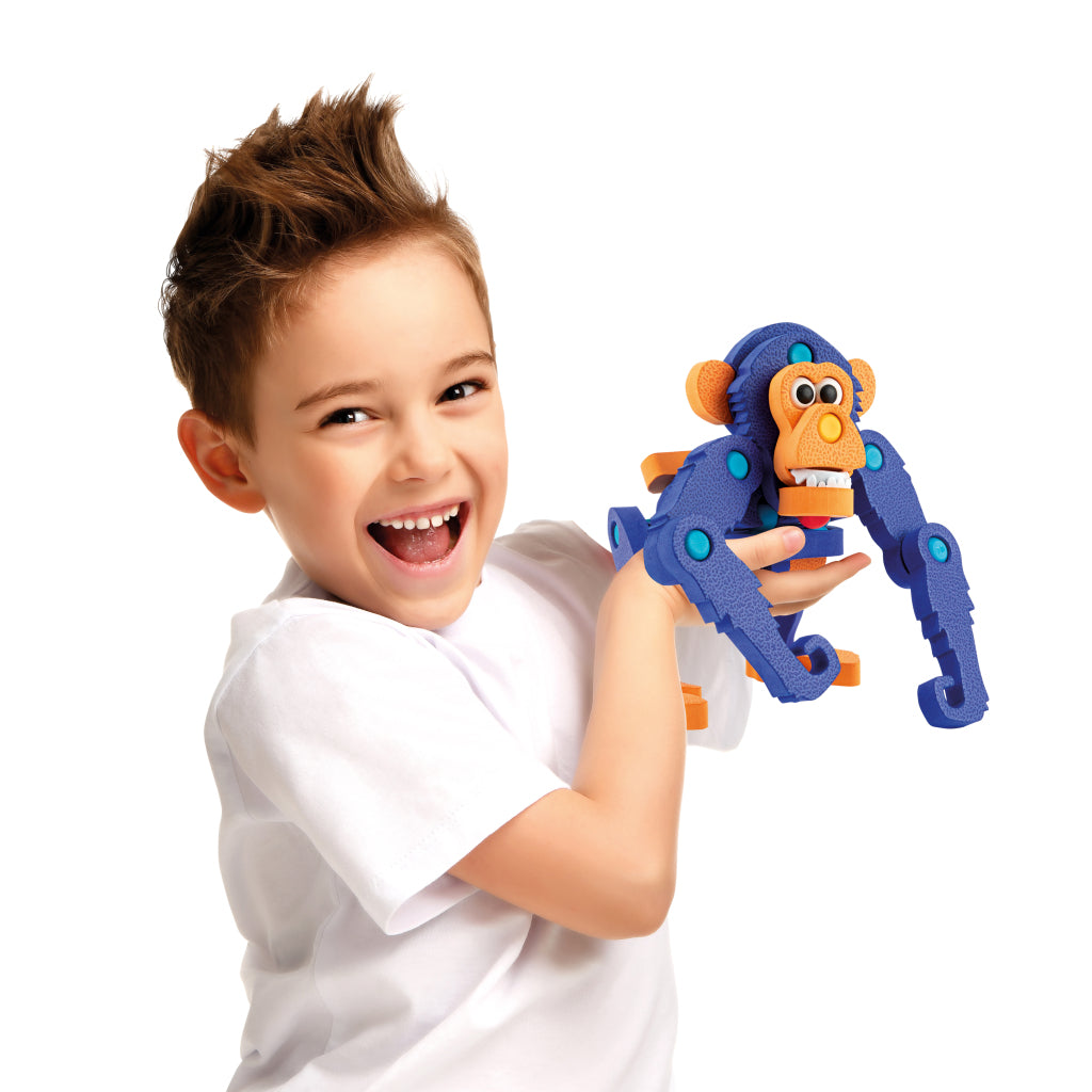 Toi-toys craft puzzle monkey junior 25.8 cm blue 59-piece
