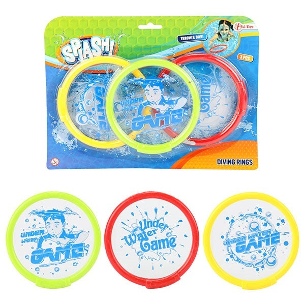 Boucles de plongée à éclaboussures 13 cm vert jaune rouge 3 pièces