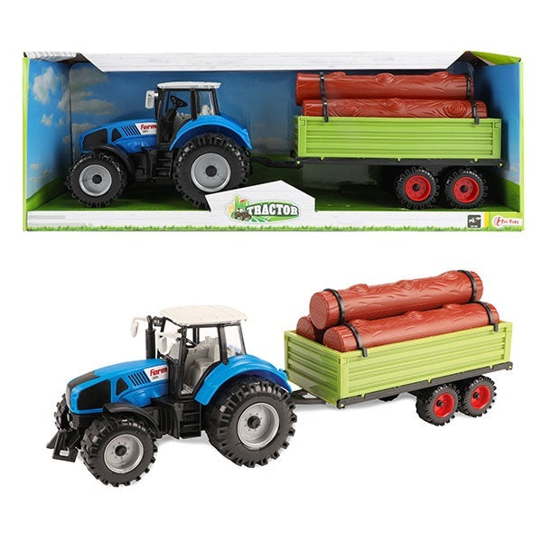 Tractor with trailer and tree trunks fritie 20cm