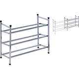 Basic extendable shoe rack 3-layer stainless steel 61.5-115x50 cm