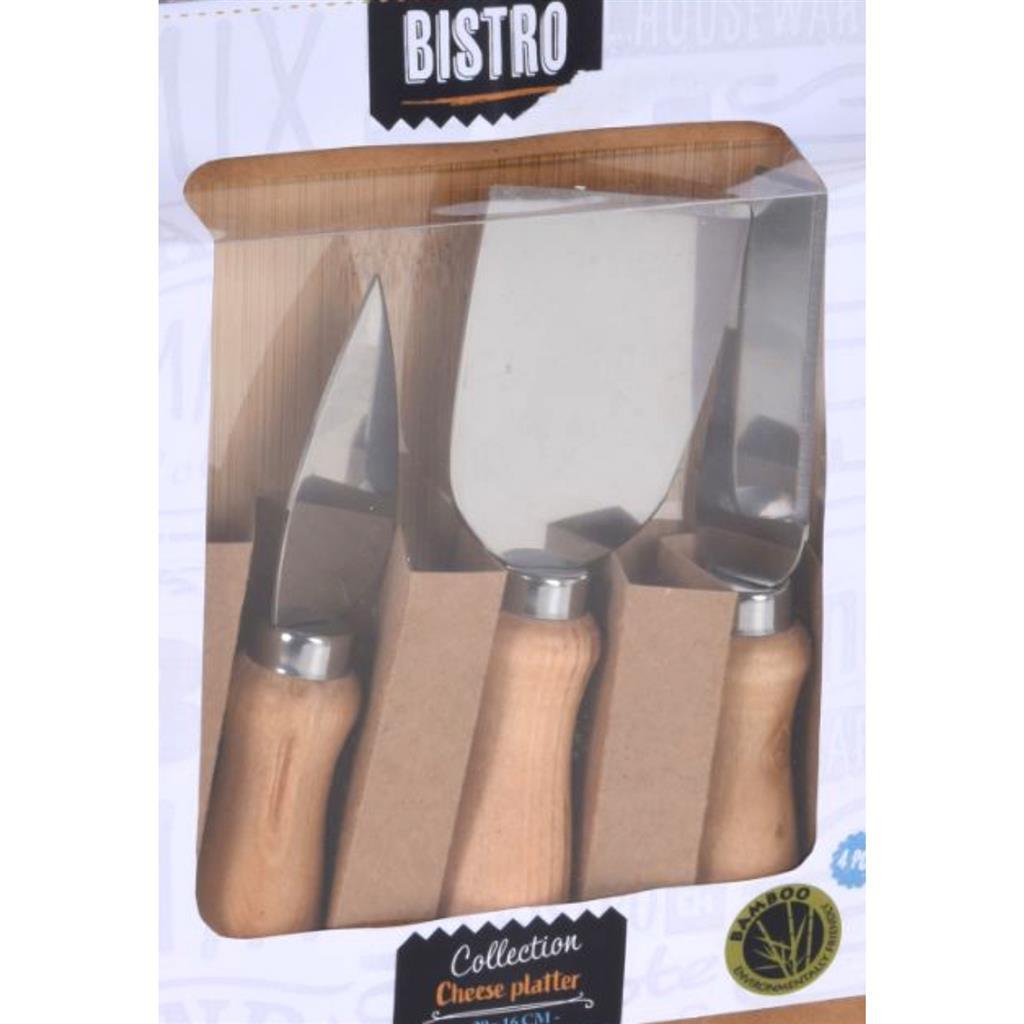 Fremragende Houseware Bistro bambus ost planke sæt 4-delt