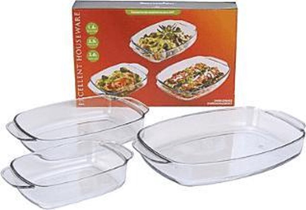 Utmärkt hushållsartiklar Set Glas 3 stycken