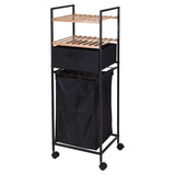 Bathroom Solutions storage rack with 2 shelves and laundry basket 109 cm bamboo