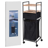 Bathroom Solutions storage rack with 2 shelves and laundry basket 109 cm bamboo