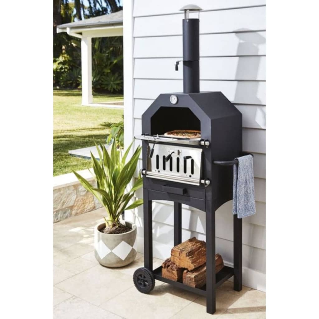 Progarden 2-i-1 grillpizza ovn 68 x 48 x 156 cm rustfrit stål sort
