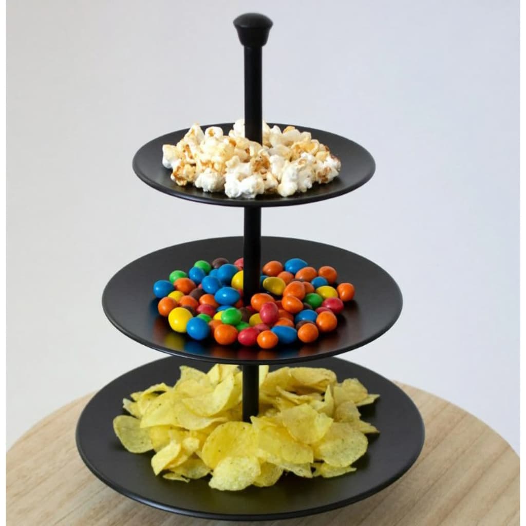 Ausgezeichnete Hauswaren Etagère 3-Laags 36,5 cm Matt Schwarz
