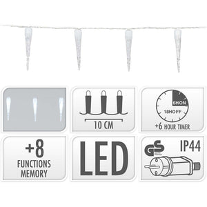 S.I.A. S.I.A. Julelys Icicles 100 LEDs 9,9M IP44 + Timer