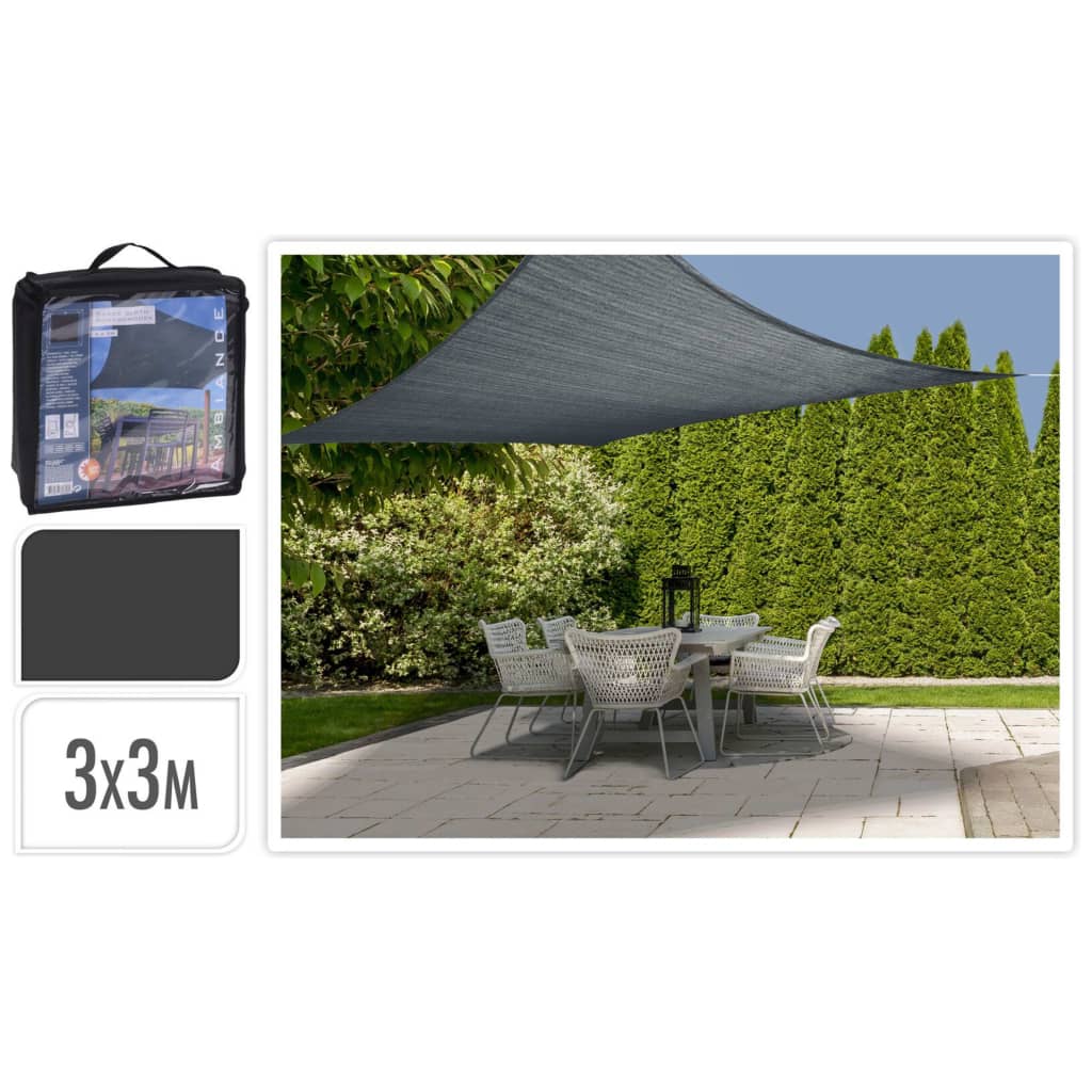 Progarden shade cloth square 3x3 m dark gray