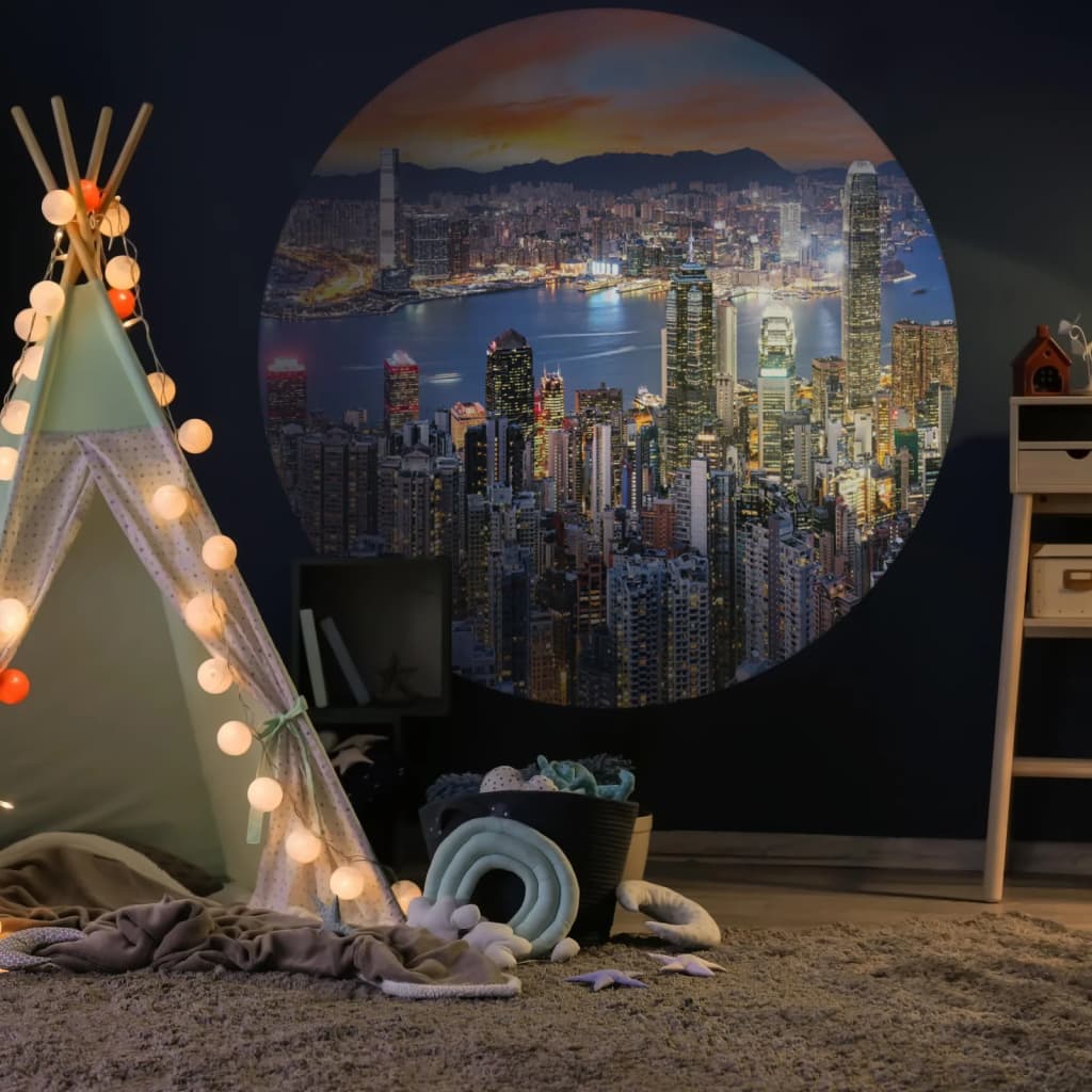 WALLART Wallow Circle Skyline di notte 190 cm
