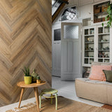 WALLART WALLART PLANKER Træ-ser naturlig eg lysebrun