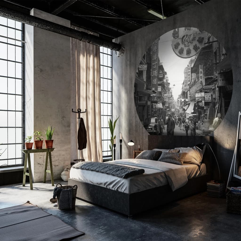 Wallart Wallow Circle Hong Kong De gamle dage 190 cm