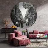 Wallart Wallow Circle Hong Kong De gamle dage 190 cm