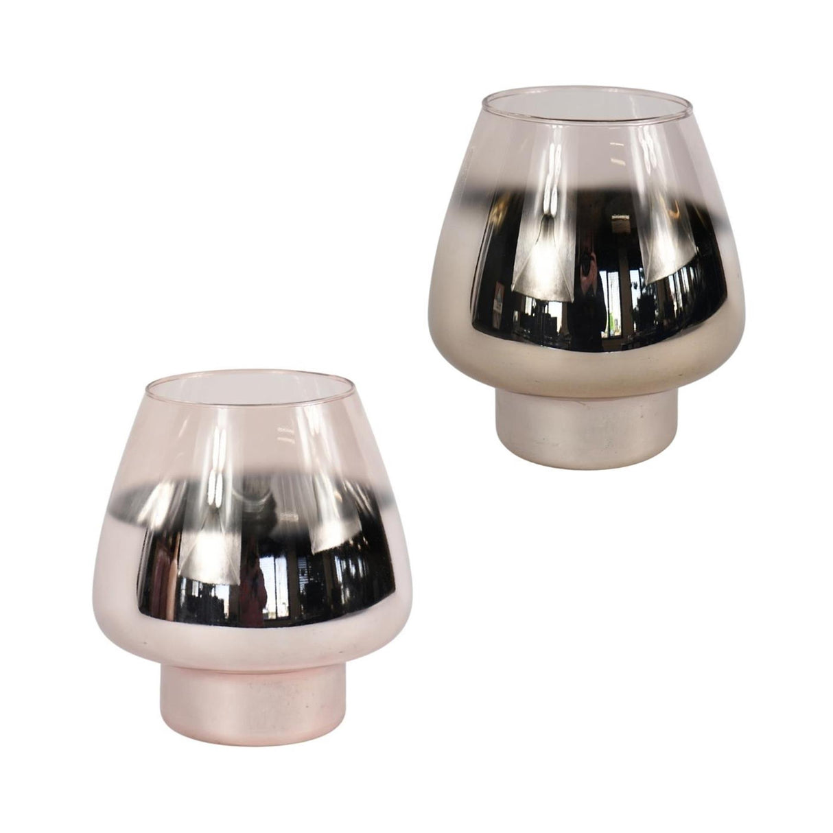 Windlicht glas zilverkleurig ø17,5xh18cm