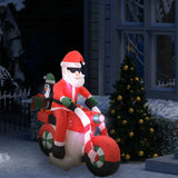 Vidaxl Inflatable Santa Claus on Motorcycle LED IP44 160 cm