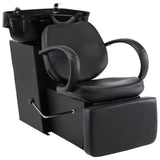 VidaXL Washing chair with washbasin artificial leather black
