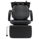 VidaXL Washing chair with washbasin artificial leather black