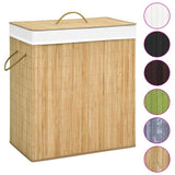 Canasta de lavandería de Vidaxl con 2 compartimentos 100 L Bamboo