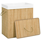 Canasta de lavandería de Vidaxl con 2 compartimentos 100 L Bamboo