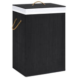Vidaxl vaskeri kurv med 2 rum 72 l bambus sort