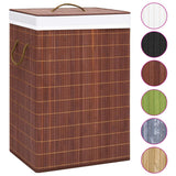 Vidaxl Laundry Basket con 2 scomparti 72 L BAMBOO marrone