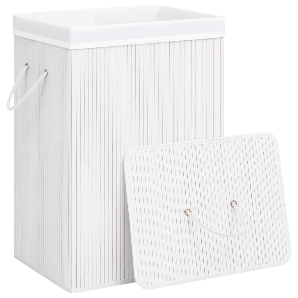 Vidaxl Wäschkuerf mat 1 Box Bambus White
