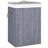 Vidaxl Waschkorb mit 1 Box Bambusgrau