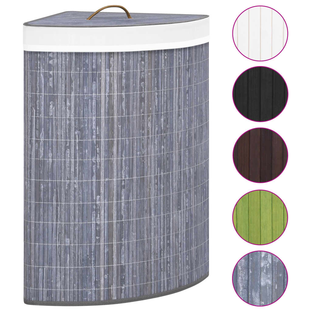 Vidaxl hoekwasmand 60 l bambu cinza