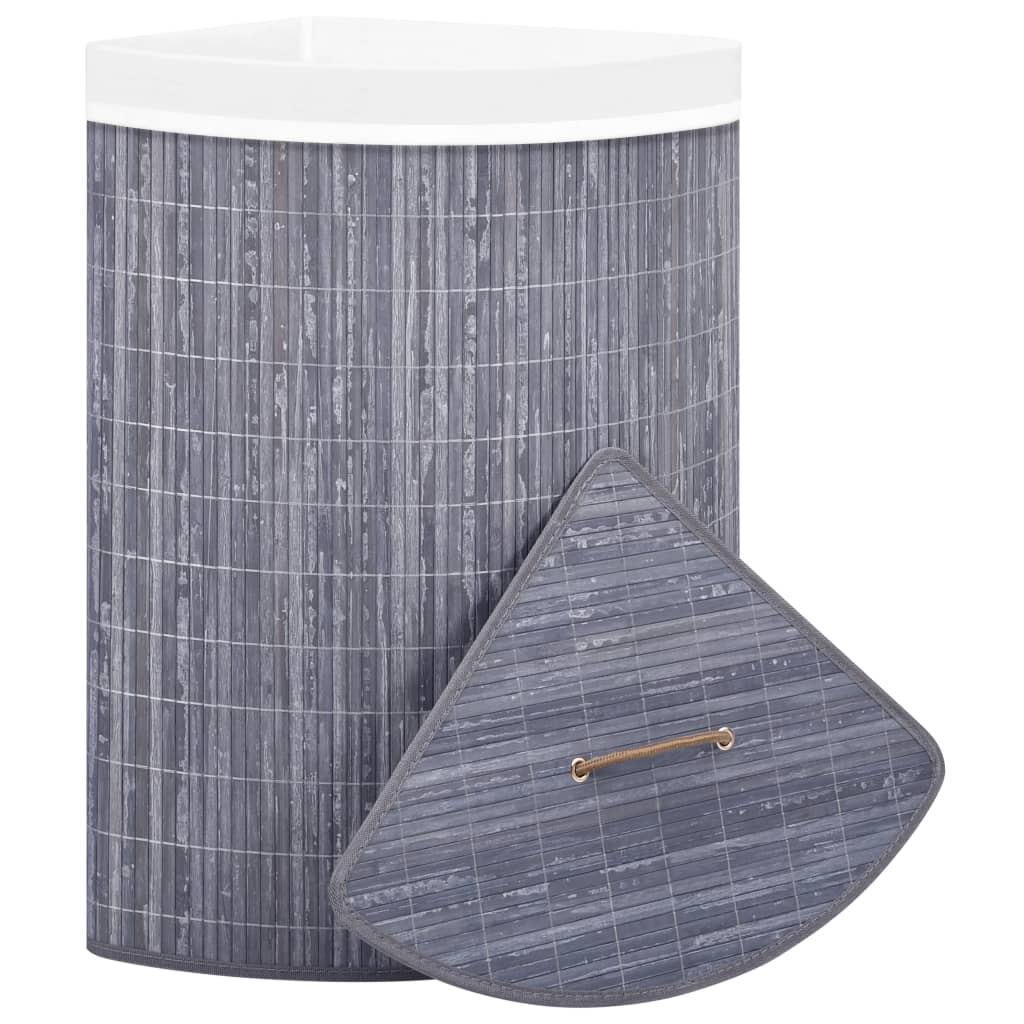 Vidaxl hoekwasmand 60 l bambu cinza