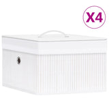 Škatle za shranjevanje vidaxl 4 pc bambus beli