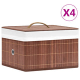 Vidaxl Storage boxes 4 pc bamboo brown