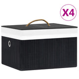 Vidaxl Storage boxes 4 pc bamboo black