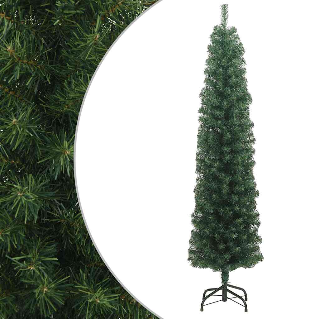 Vidaxl Kunstkerstboom avec un vert PVC étroit standard 210 cm