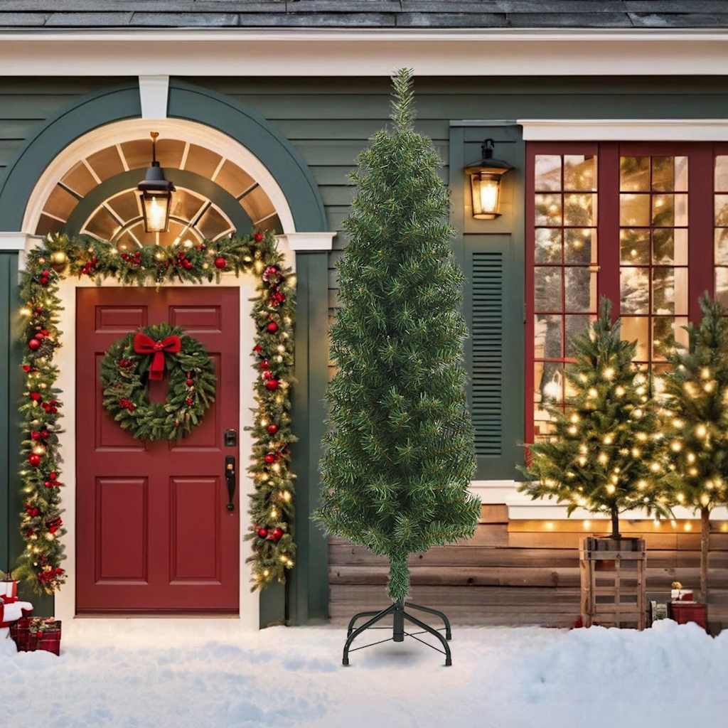 Vidaxl Kunstkerstboom avec un vert PVC étroit standard 210 cm