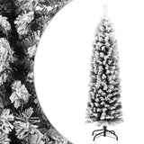 Vidaxl Kunstkerstboom med snø smal 150 cm PVC grønn
