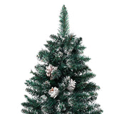 Vidaxl Christmas tree with real wood and snow narrow 150 cm green