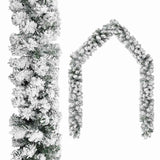 Vidaxl Weihnachtsgirlande mit Schnee 5 m PVC Grün