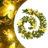 Vidaxl Garland de Noël avec lumières LED 2,7 m en PVC vert