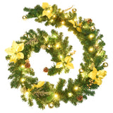Vidaxl Garland de Noël avec lumières LED 2,7 m en PVC vert