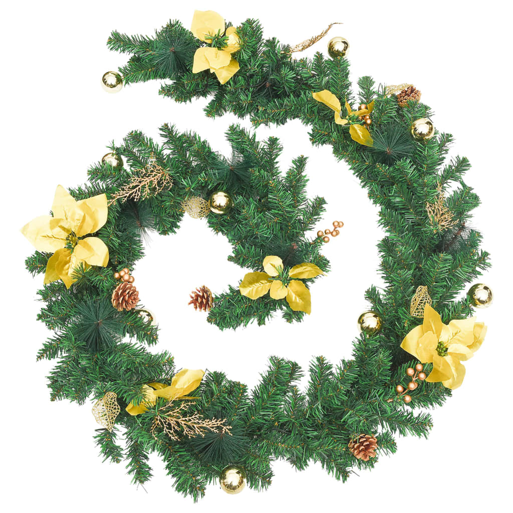 Vidaxl Garland de Noël avec lumières LED 2,7 m en PVC vert