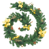 Vidaxl Garland de Noël avec lumières LED 2,7 m en PVC vert