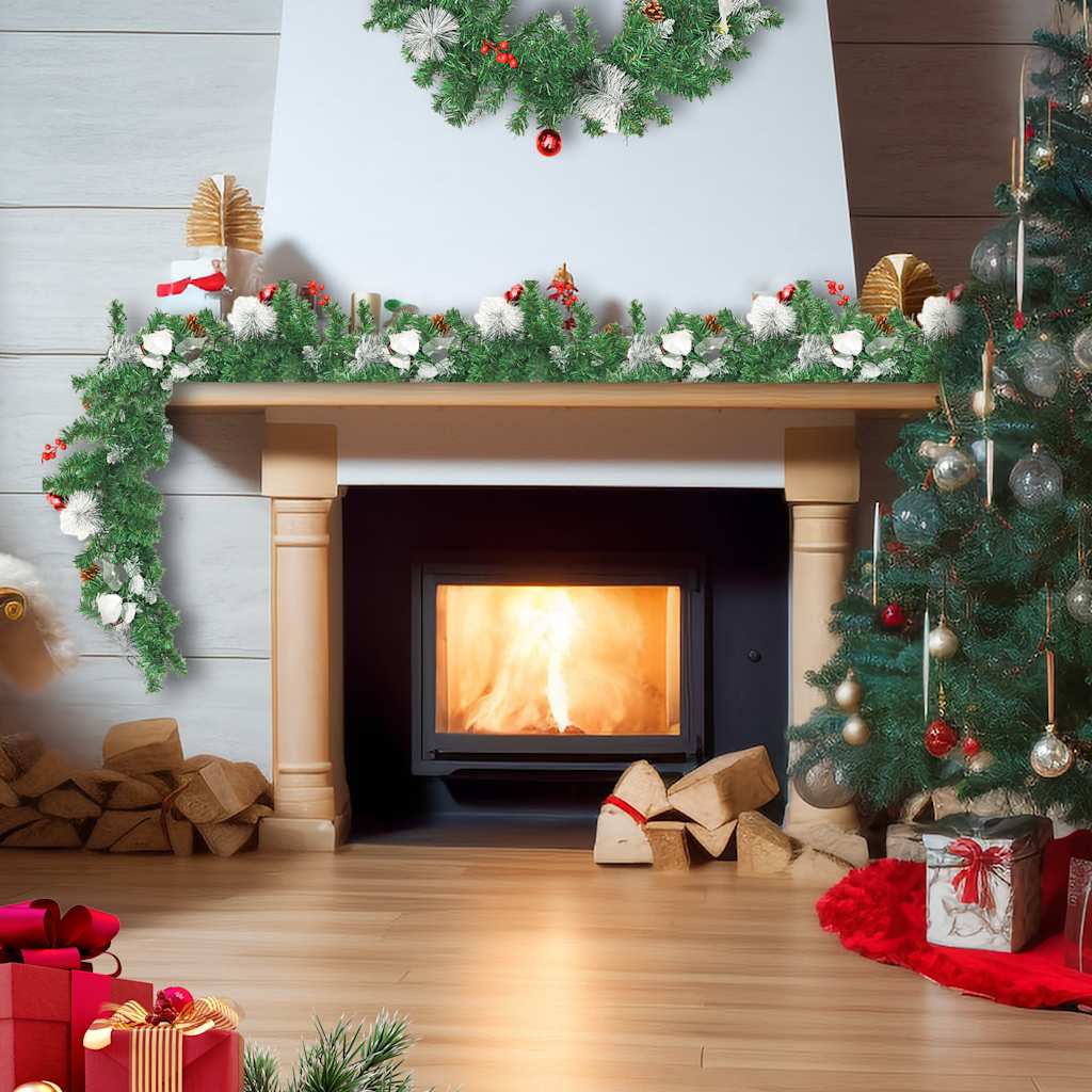 Vidaxl Ghirlanda di Natale con luci a LED 2,7 m PVC verde