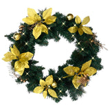 Vidaxl Couronne de Noël avec lumières LED 60 cm PVC vert