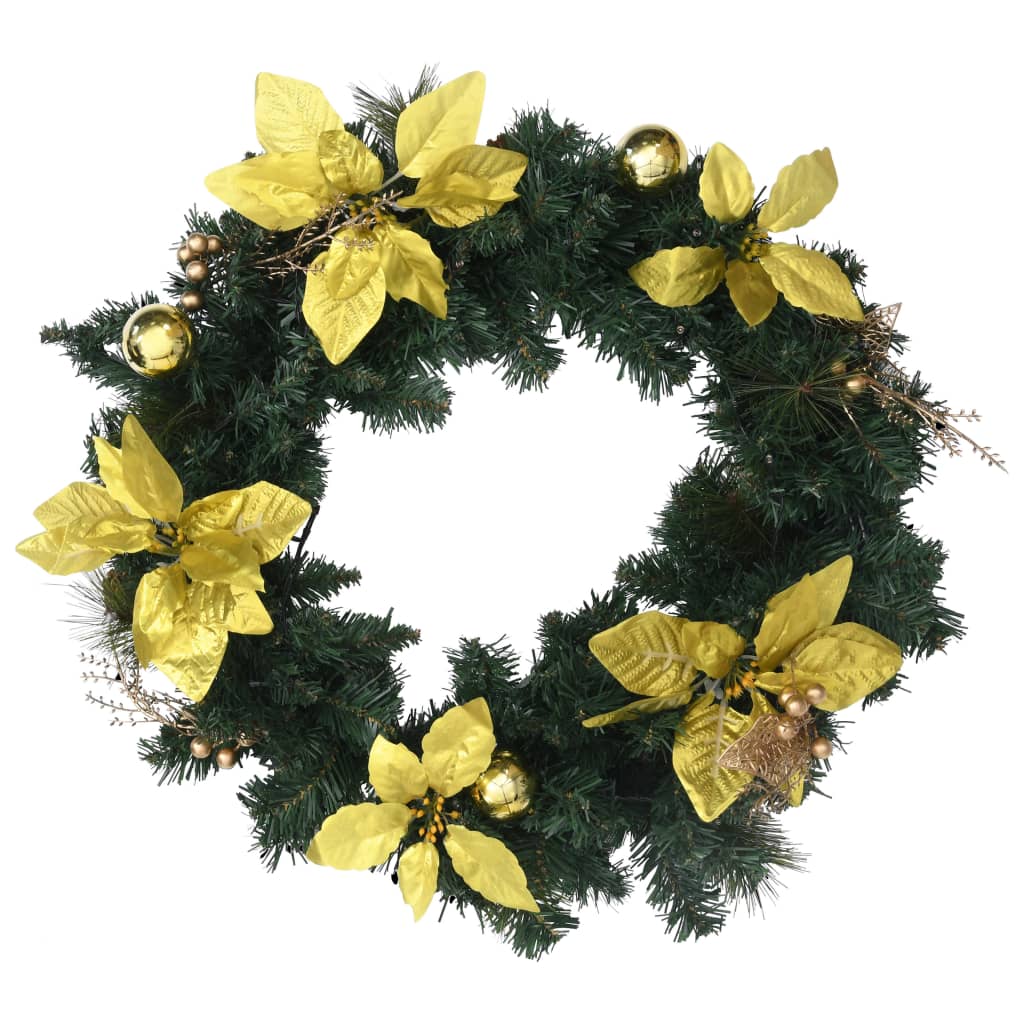 Vidaxl Couronne de Noël avec lumières LED 60 cm PVC vert