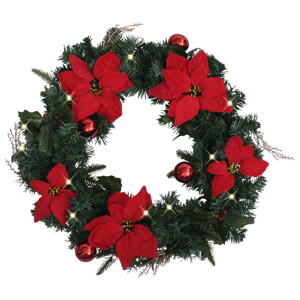 Vidaxl Christmas wreath with LED lights 60 cm PVC Green