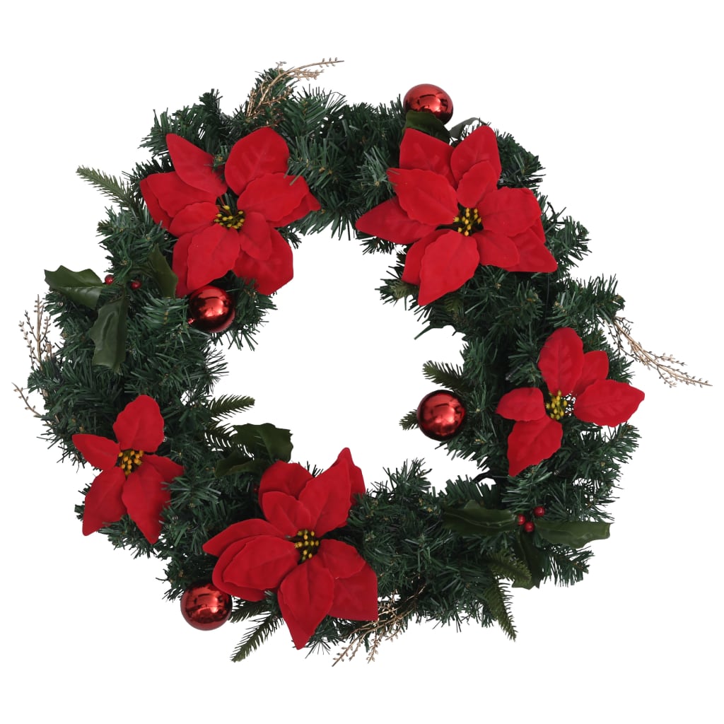 Vidaxl Christmas wreath with LED lights 60 cm PVC Green