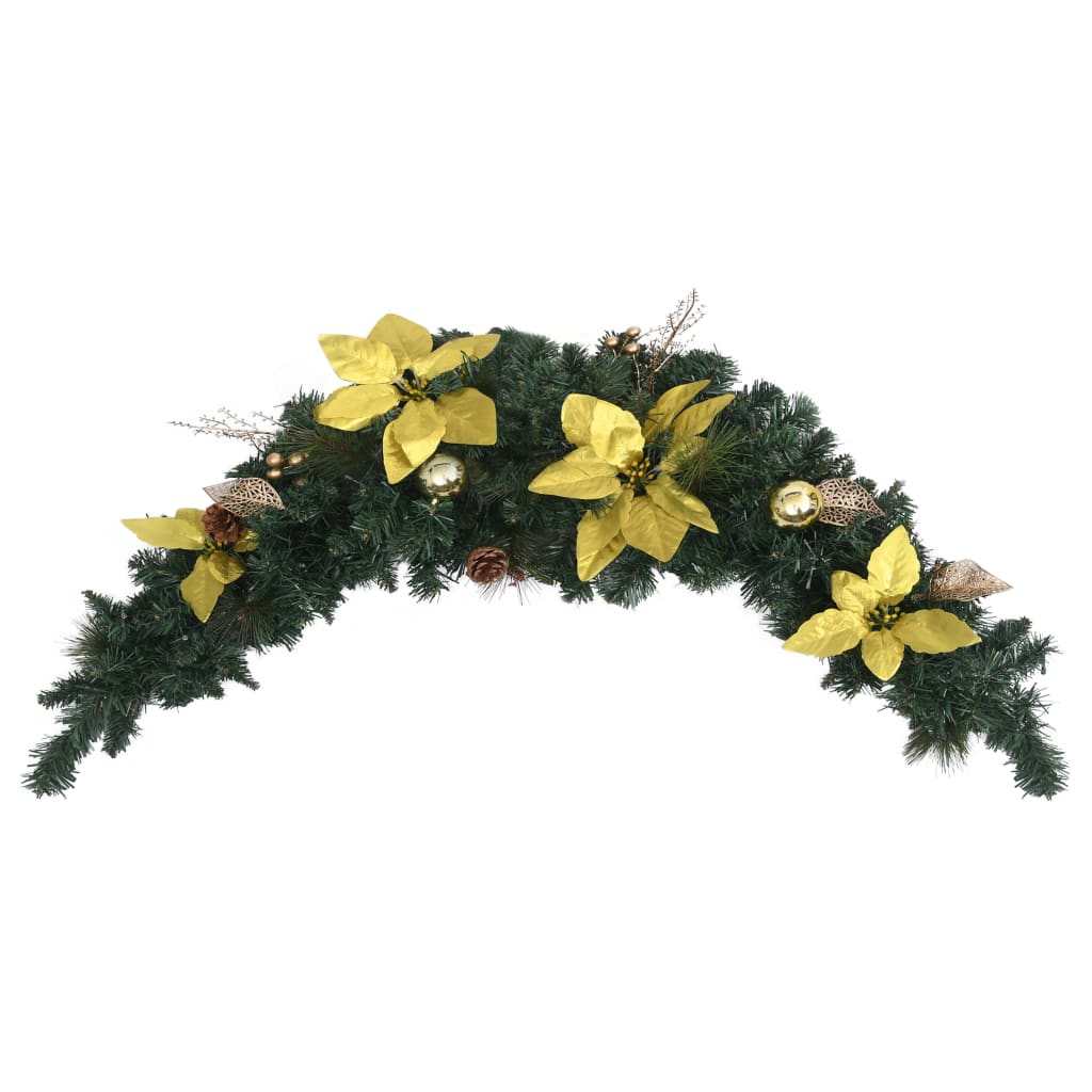 Vidaxl julbåge med LED -lampor 90 cm PVC Green