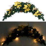 Vidaxl julbåge med LED -lampor 90 cm PVC Green